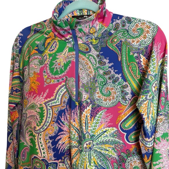 Ralph Lauren RLX Paisley Golf Performance Quarter-Zip Size L - Picture 2 of 8